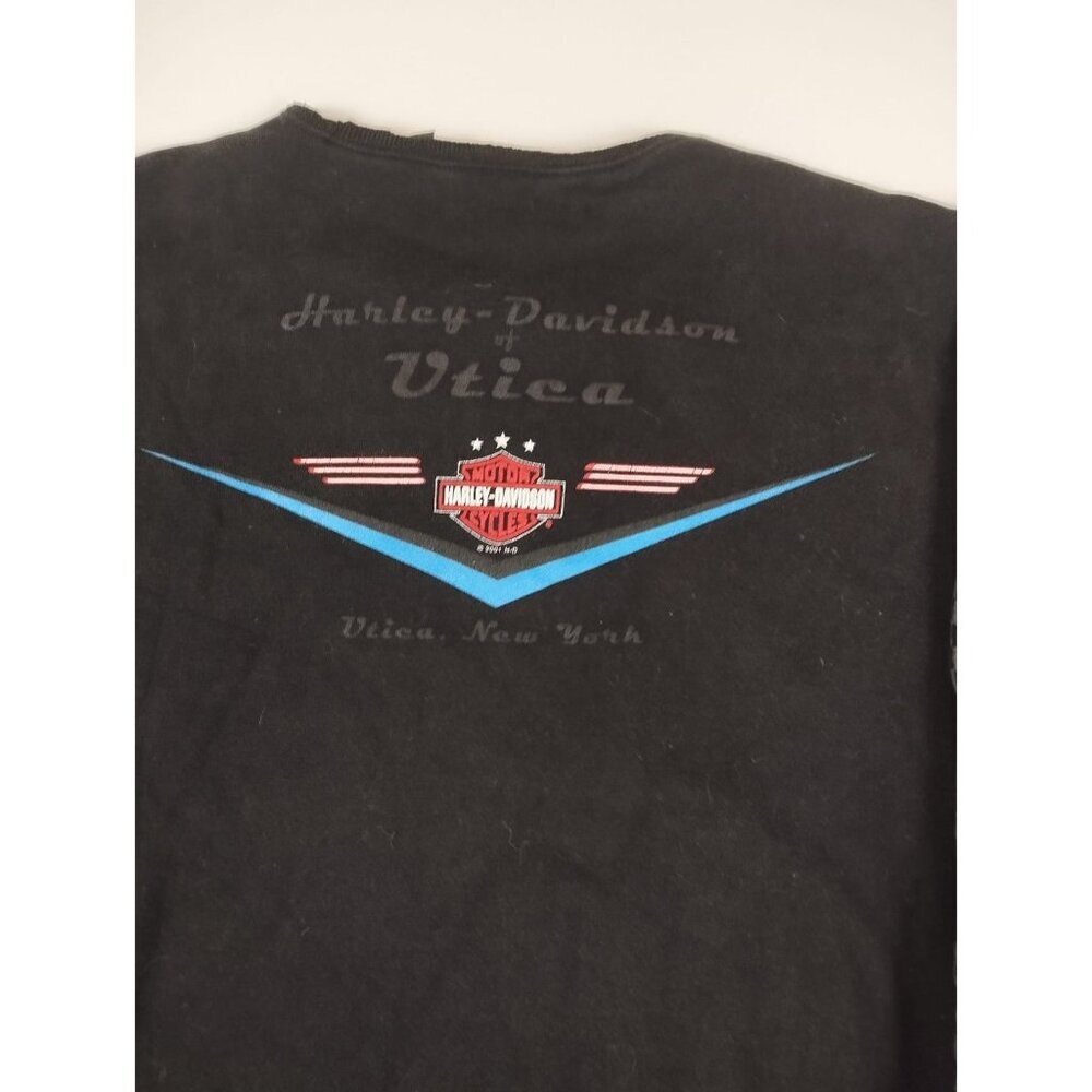 Harley-Davidson V-Rod Sweatshirt Men M Black Vintage 2001 Utica NY Graphic Crew - Picture 5 of 8